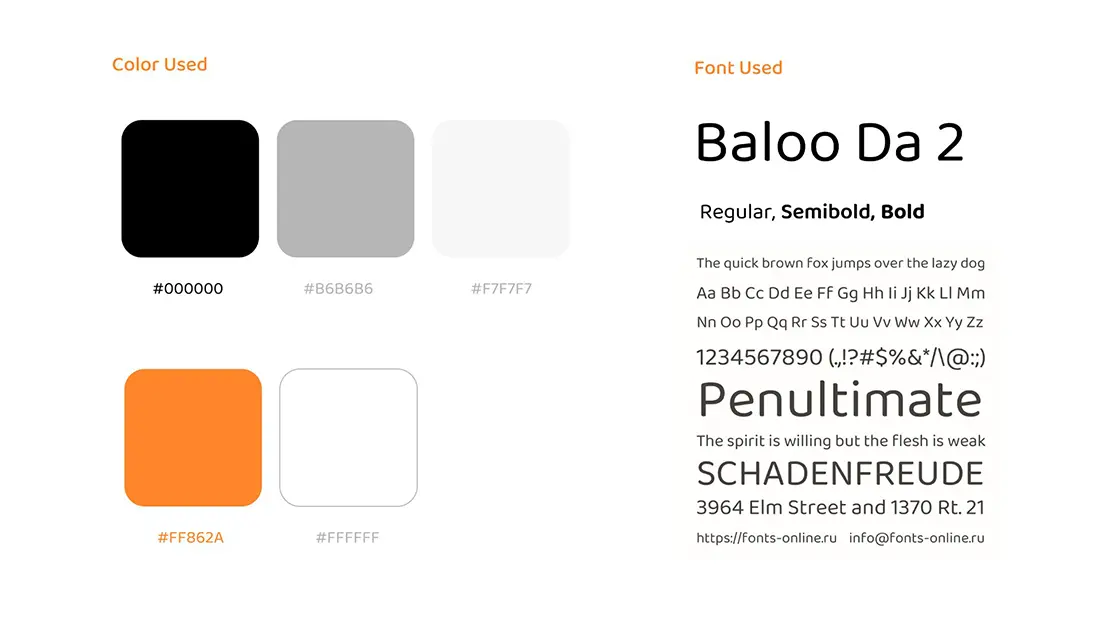 color and font snapshot