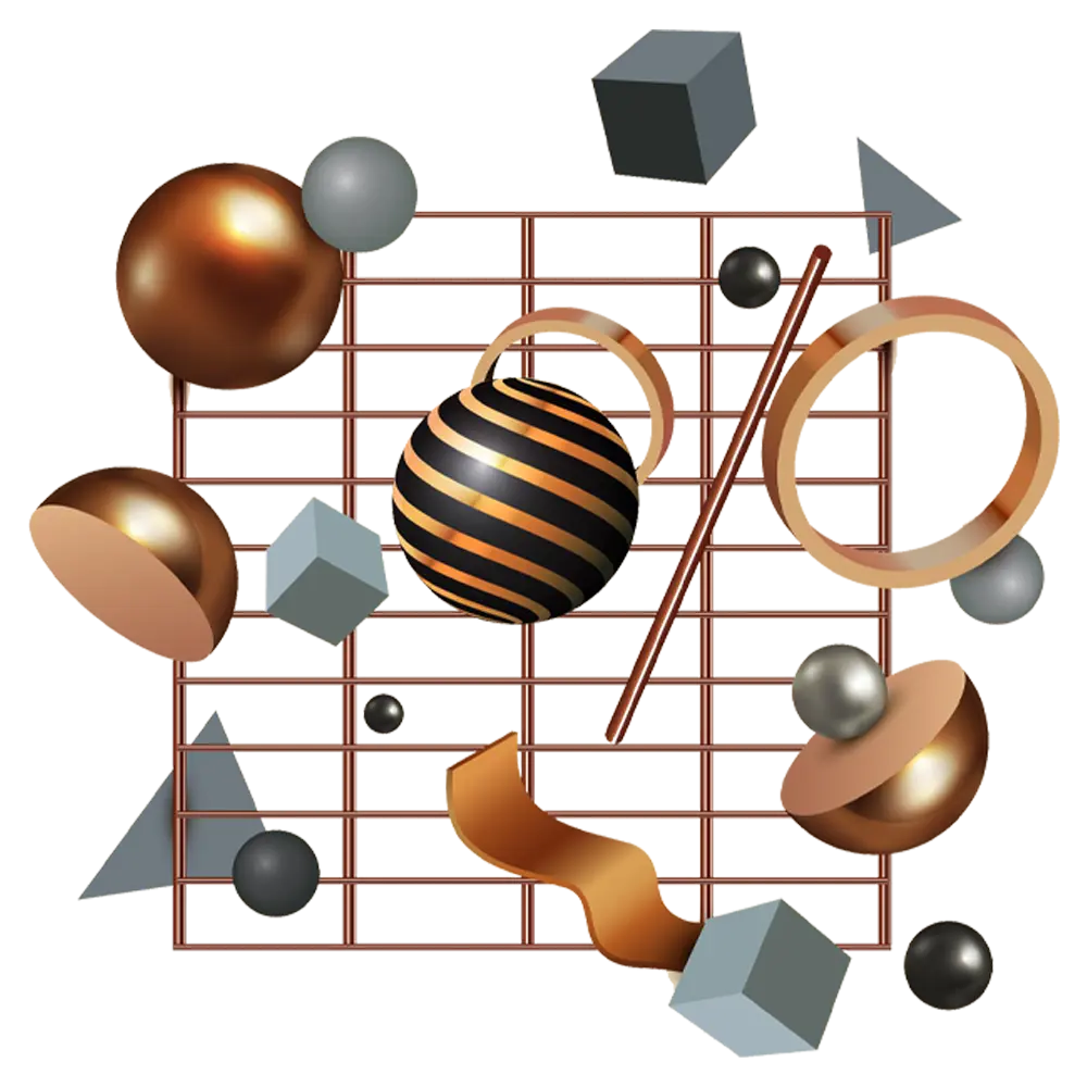 different 3D geometric shapes