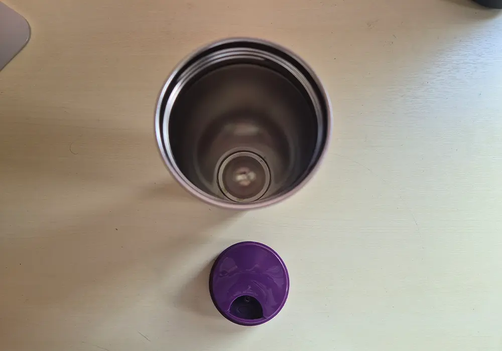 top view of the water bottle